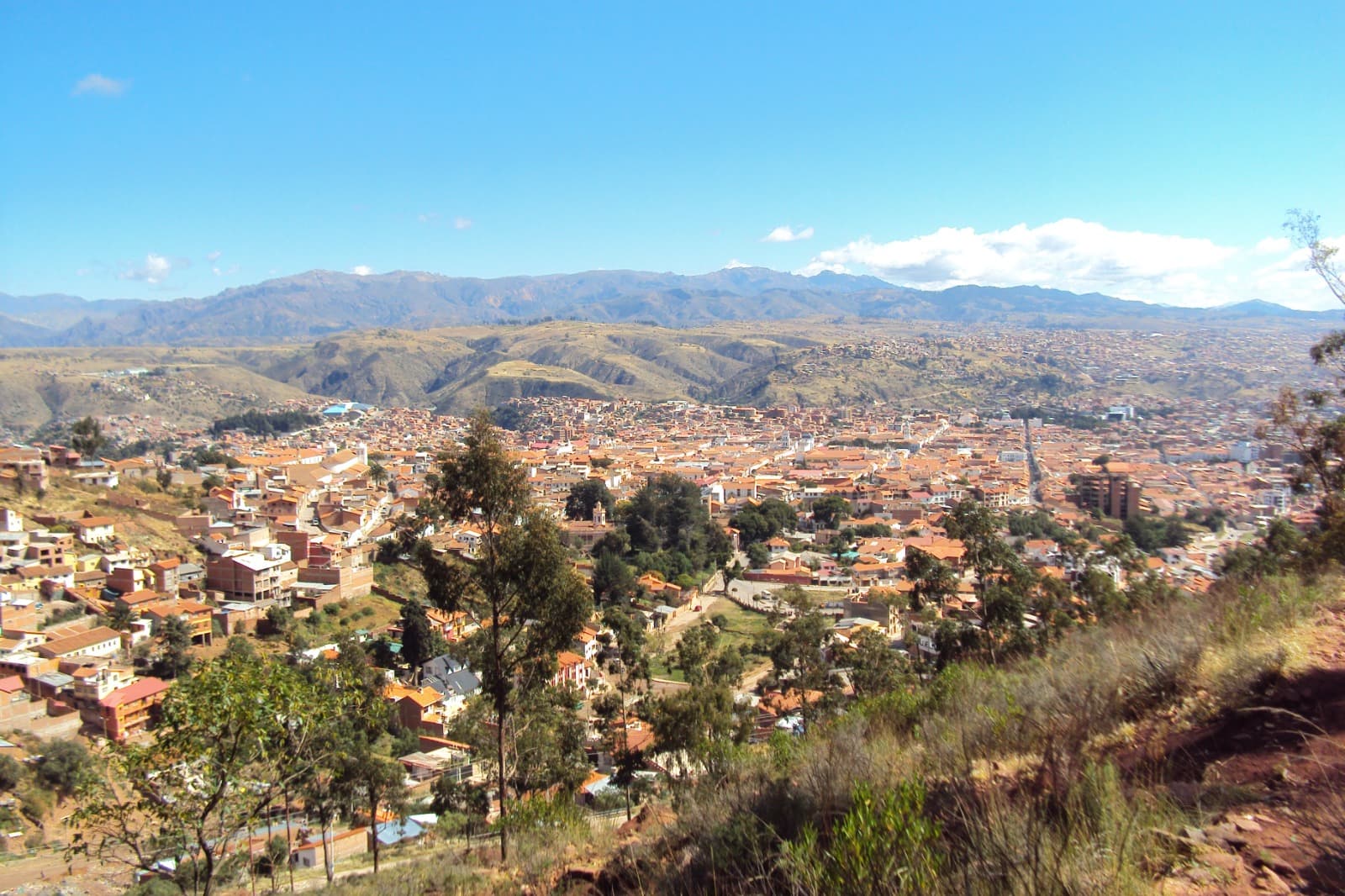 Andean landscape near the rock climbing area in Sucre, Bolivia