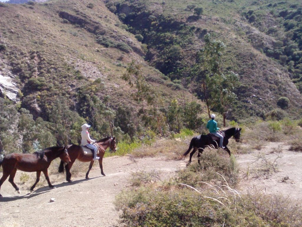 Group horseback riding tour through the Andes near Sucre, Bolivia