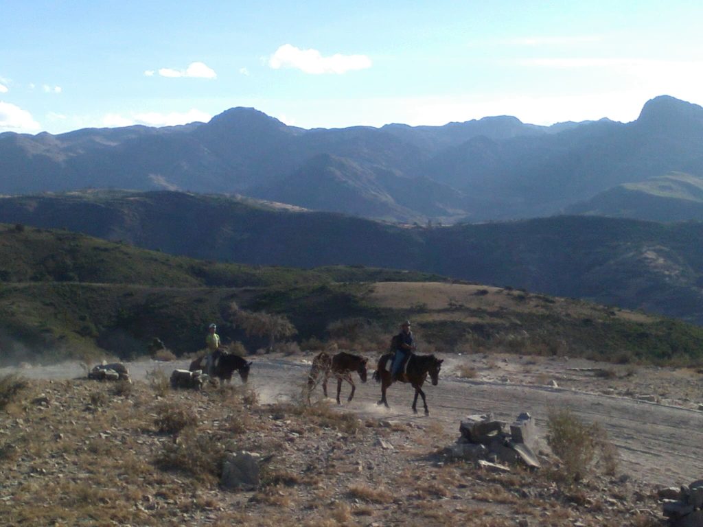 Panoramic Andean landscapes during a horseback riding tour from Sucre