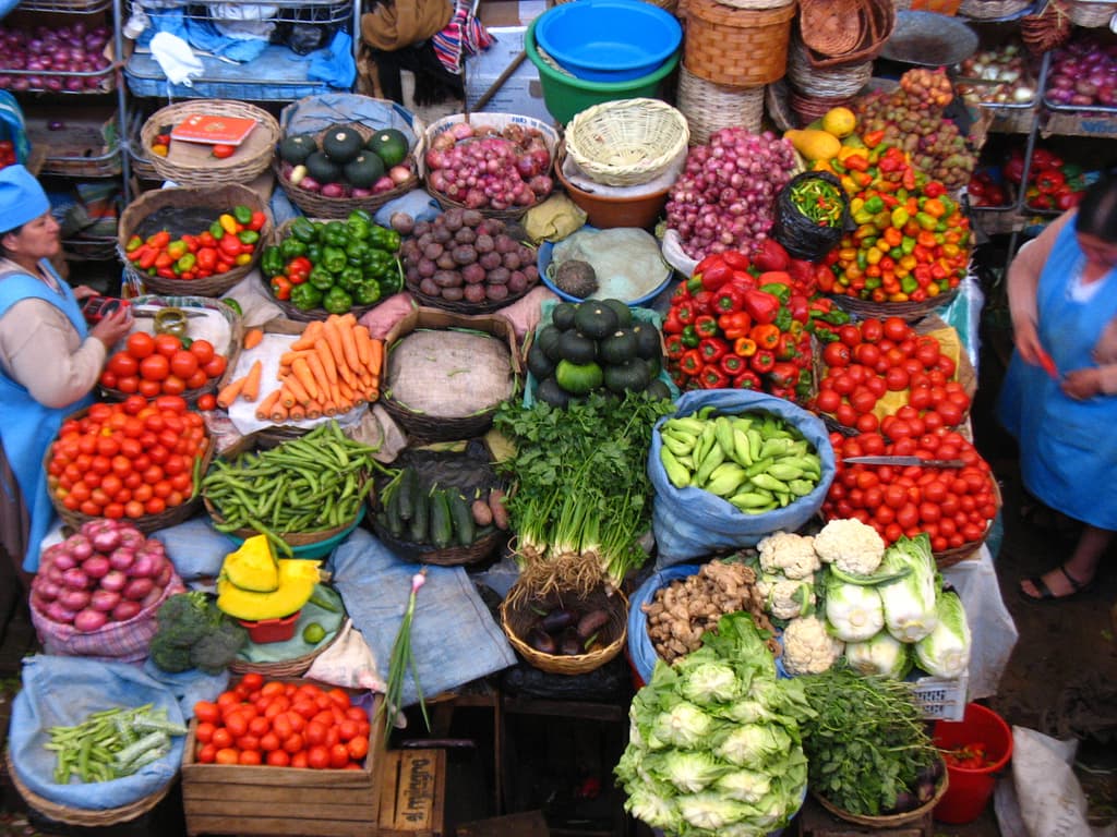 Fresh produce at the Central Market in Sucre Bolivia