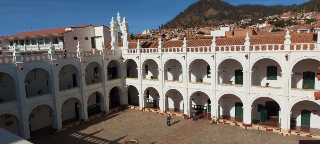 San Felipe de Neri rooftop and colonial architecture in Sucre Bolivia