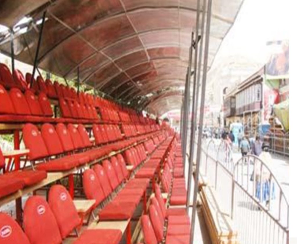 Premium numbered seats at the Oruro Carnival